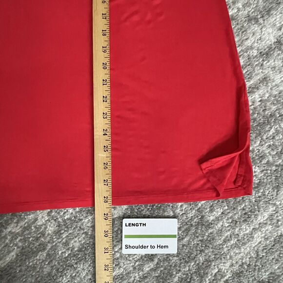 Lane Bryant Sleeveless Ruched Top Women Size 26 Red V-Neck Stretch Side Hem Slit - Picture 12 of 12